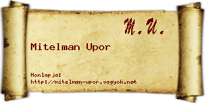 Mitelman Upor névjegykártya
